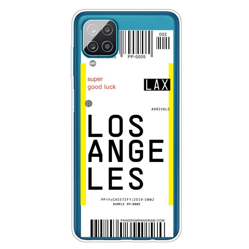 Cover Samsung Galaxy A12 Boardingkort Til Los Angeles Original