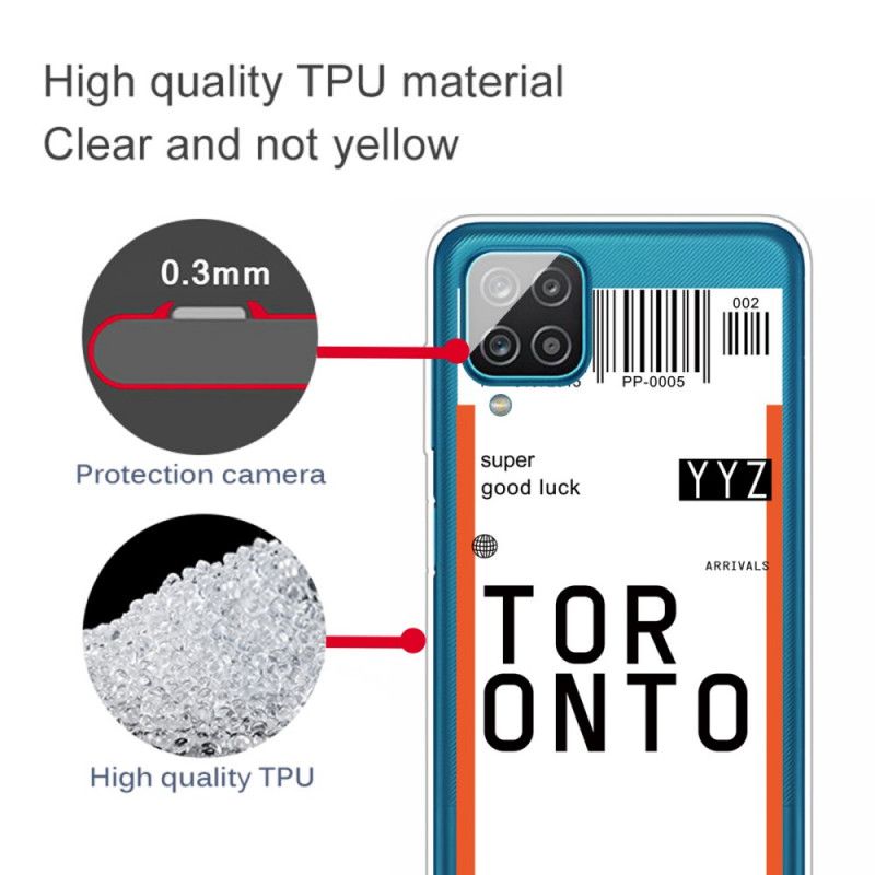 Cover Samsung Galaxy A12 Boardingkort Til Toronto Original