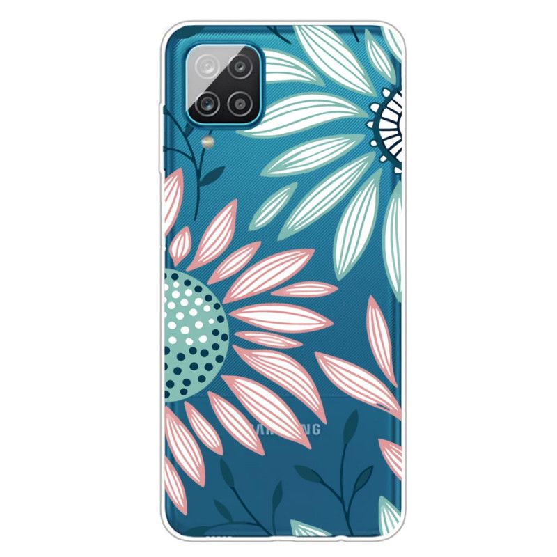 Cover Samsung Galaxy A12 Gennemsigtig En Blomst Original