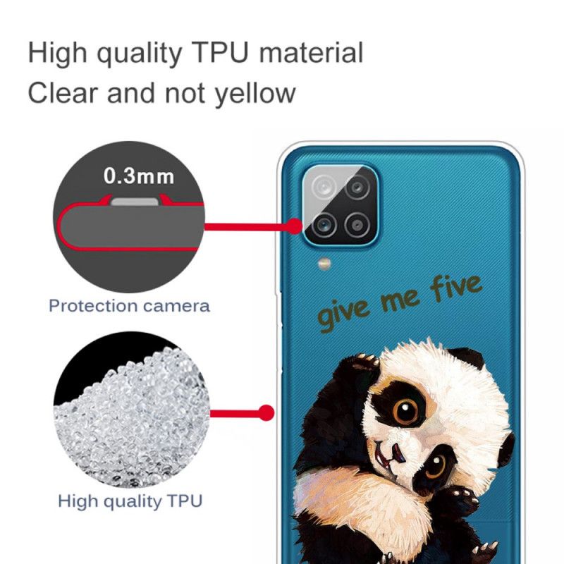 Cover Samsung Galaxy A12 Gennemsigtig Panda Giver Mig Fem