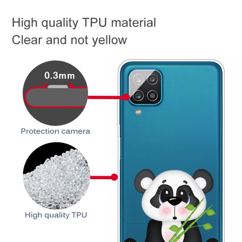 Cover Samsung Galaxy A12 Gennemsigtig Trist Panda