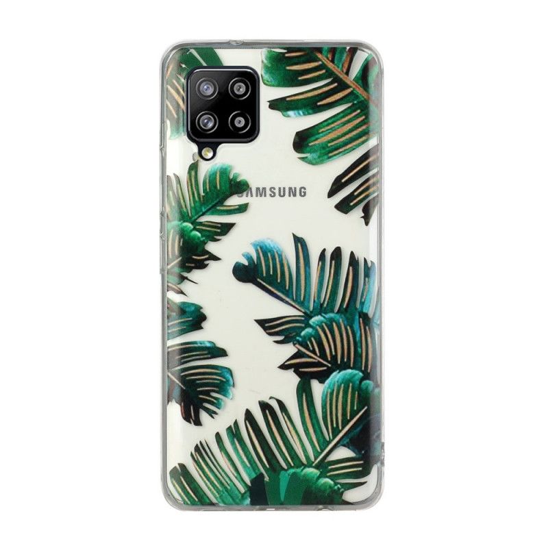 Cover Samsung Galaxy A12 Gennemsigtige Grønne Blade