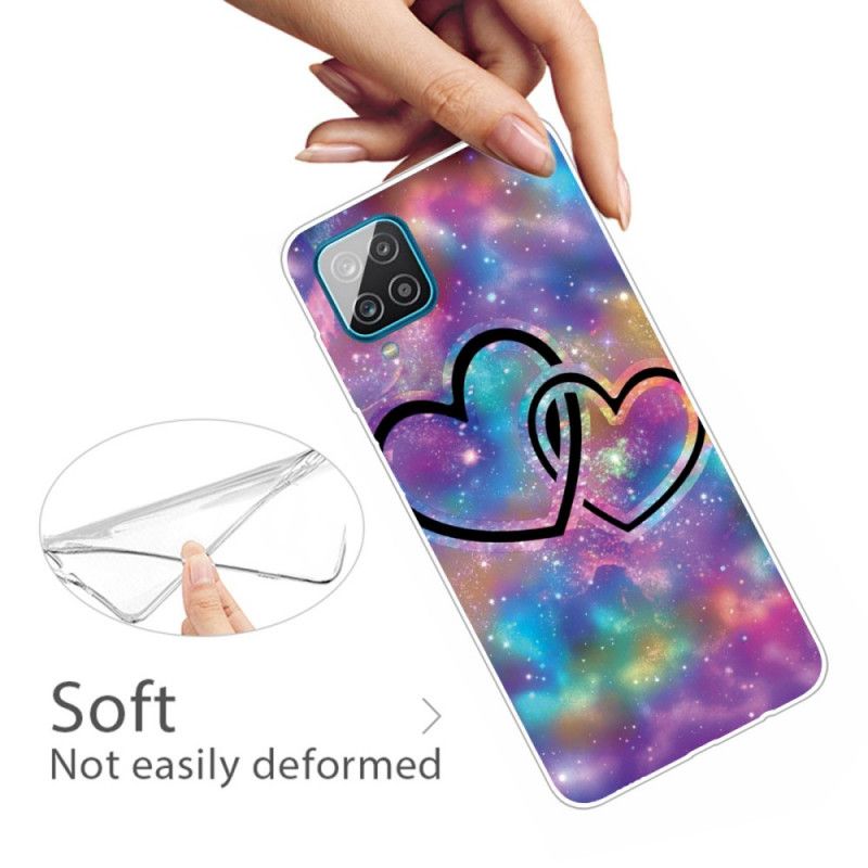 Cover Samsung Galaxy A12 Lænket Hjerter