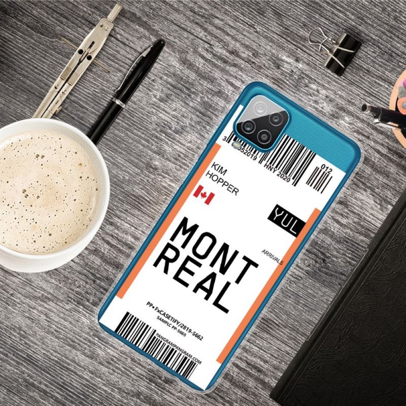 Cover Samsung Galaxy A12 Mobilcover Boardingkort Til Montreal