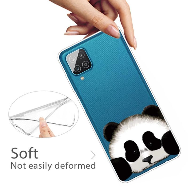 Cover Samsung Galaxy A12 Mobilcover Gennemsigtig Panda