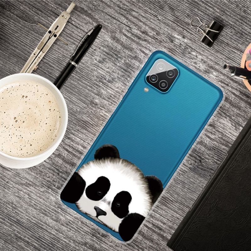 Cover Samsung Galaxy A12 Mobilcover Gennemsigtig Panda