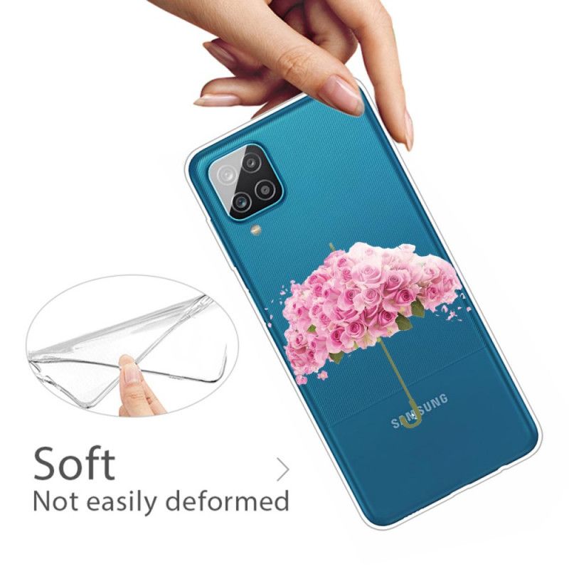 Cover Samsung Galaxy A12 Mobilcover Paraply I Roser