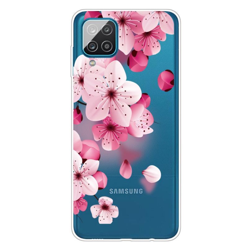 Cover Samsung Galaxy A12 Mobilcover Små Lyserøde Blomster