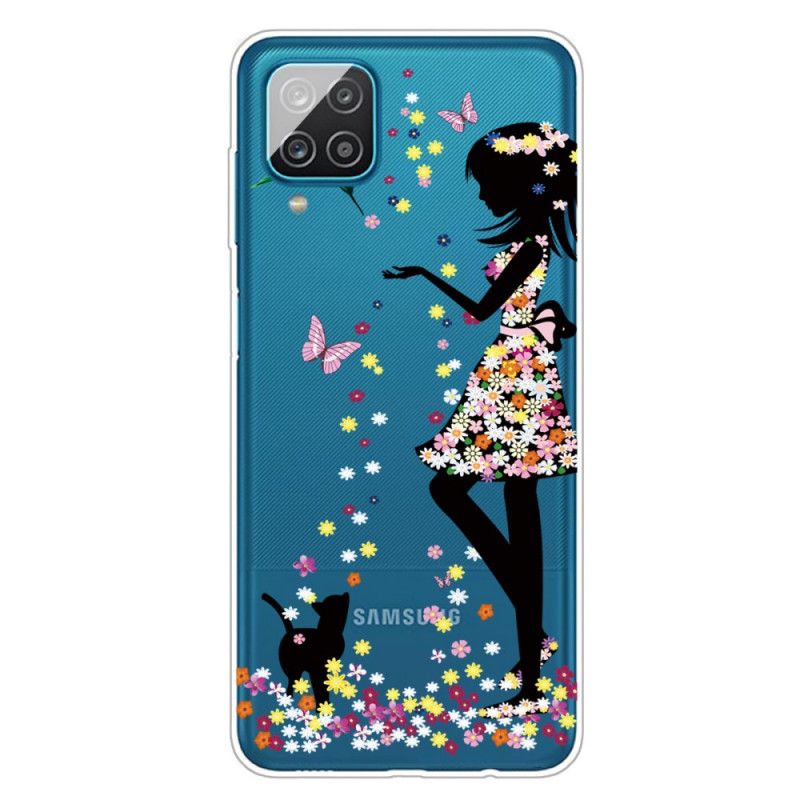 Cover Samsung Galaxy A12 Mobilcover Smukt Blomsterhoved