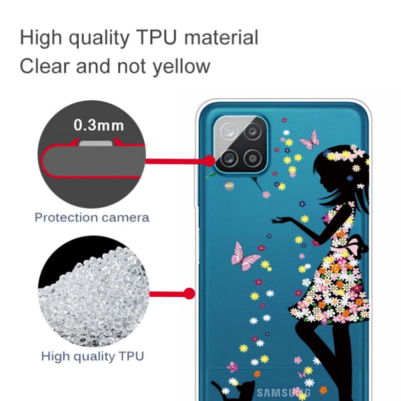 Cover Samsung Galaxy A12 Mobilcover Smukt Blomsterhoved