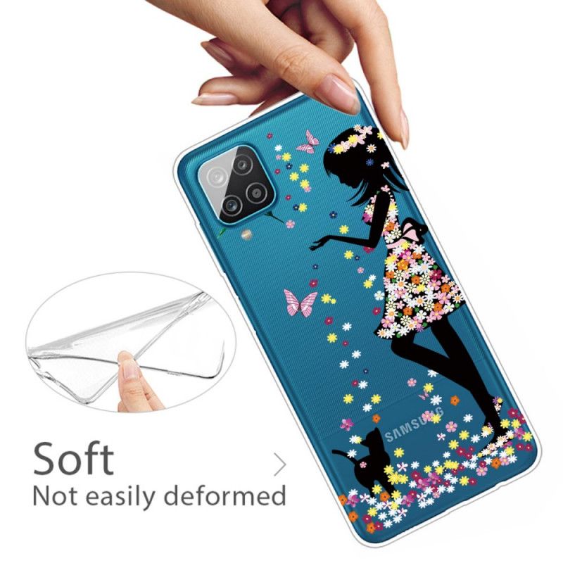 Cover Samsung Galaxy A12 Mobilcover Smukt Blomsterhoved