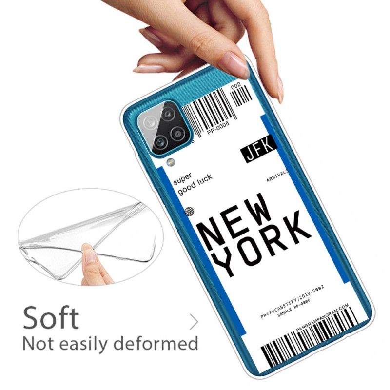 Cover Samsung Galaxy A12 Sort Boardingkort Til New York Beskyttelse