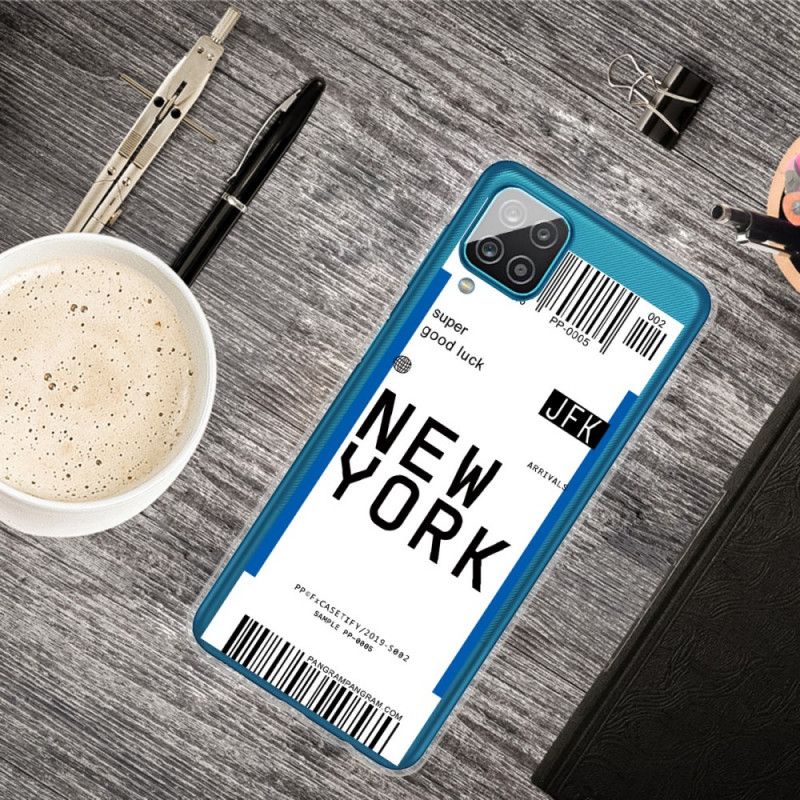 Cover Samsung Galaxy A12 Sort Boardingkort Til New York Beskyttelse