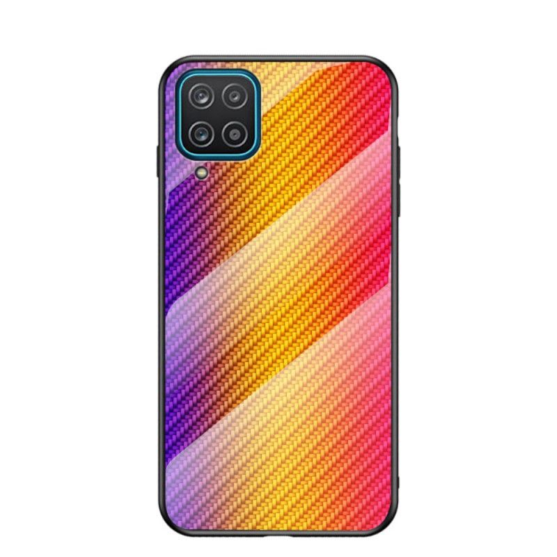 Cover Samsung Galaxy A12 Sort Kulfiber Hærdet Glas