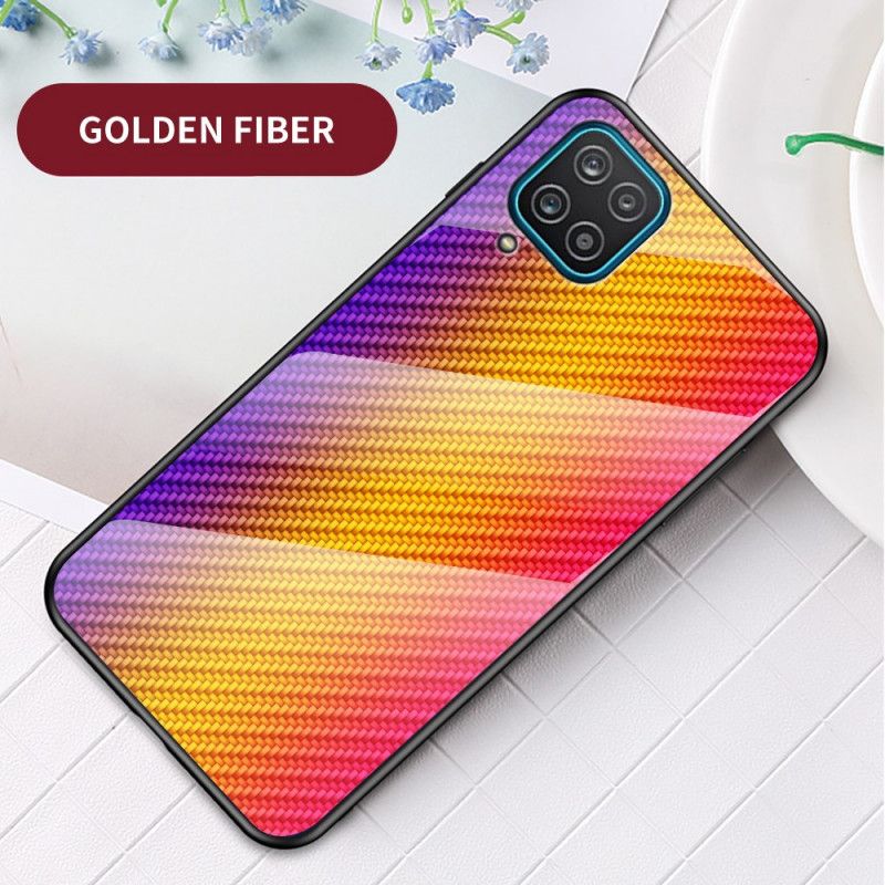 Cover Samsung Galaxy A12 Sort Kulfiber Hærdet Glas