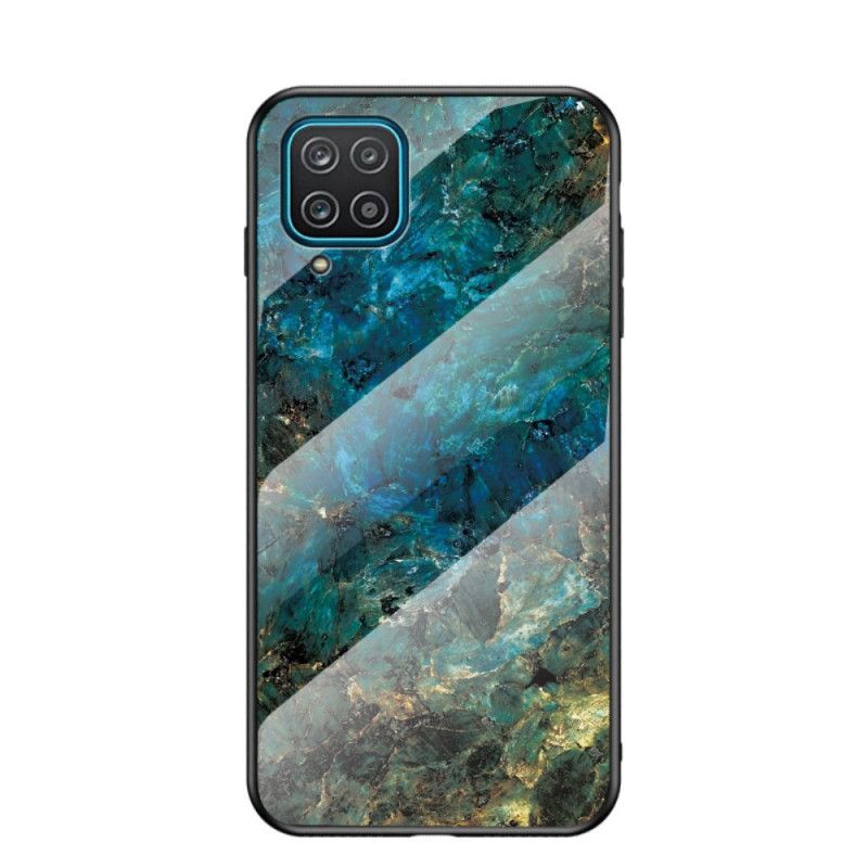 Cover Samsung Galaxy A12 Sort Premiumfarvet Hærdet Glas