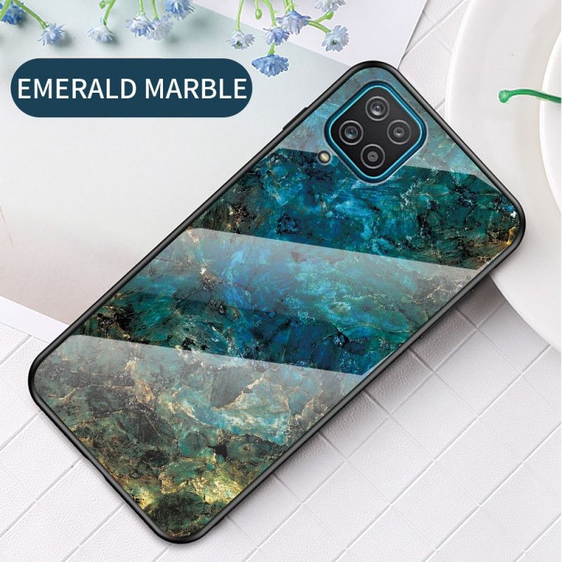 Cover Samsung Galaxy A12 Sort Premiumfarvet Hærdet Glas