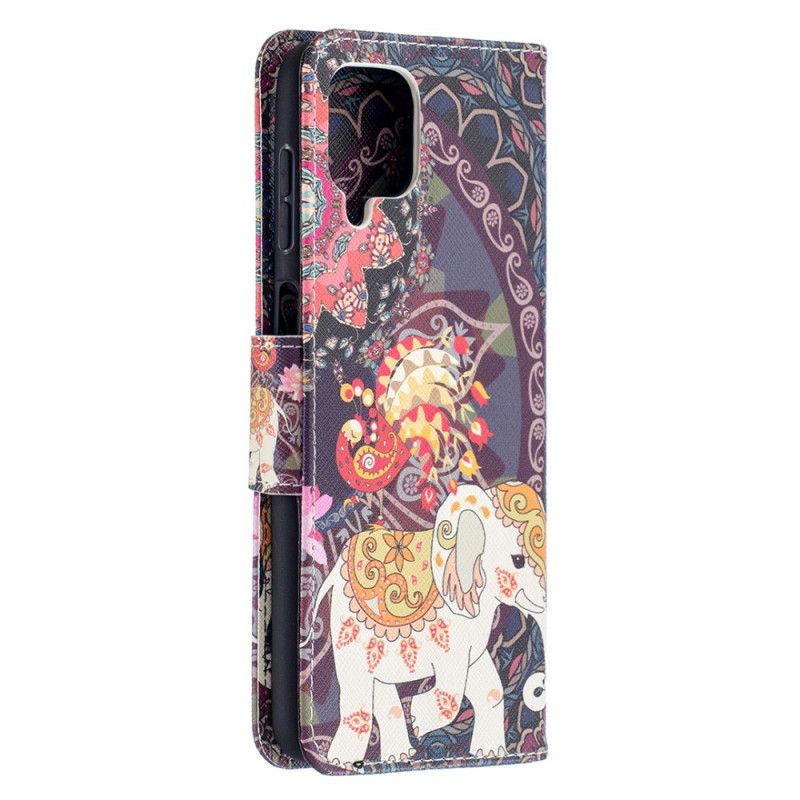 Flip Cover Læder for Samsung Galaxy A12 Indisk Elefant