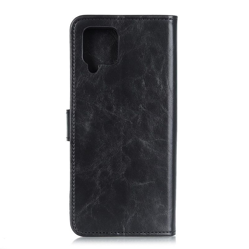 Flip Cover Læder for Samsung Galaxy A12 Sort Bison-Lædereffekt