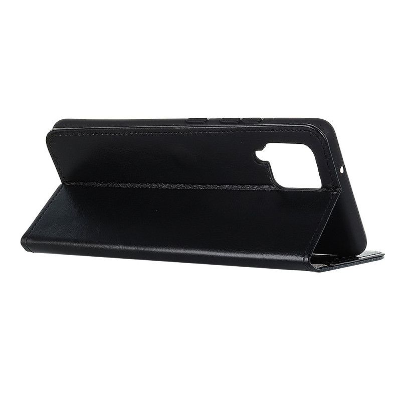 Flip Cover Læder for Samsung Galaxy A12 Sort Strålende