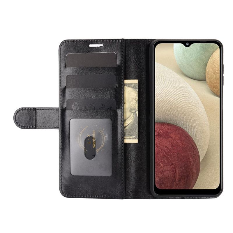 Flip Cover Læder for Samsung Galaxy A12 Sort Ultra Kunstlæder