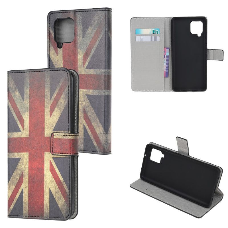 Flip Cover Læder Samsung Galaxy A12 Englands Flag