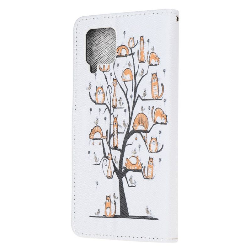 Flip Cover Læder Samsung Galaxy A12 Funky G-Streng Katte