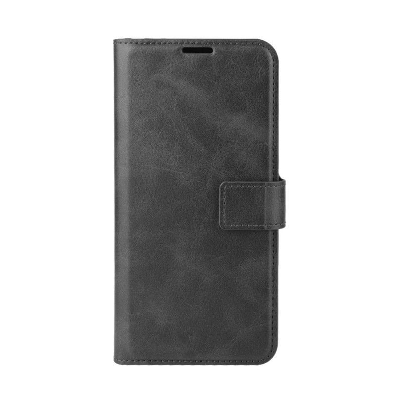 Flip Cover Læder Samsung Galaxy A12 Sort Blank Lædereffekt