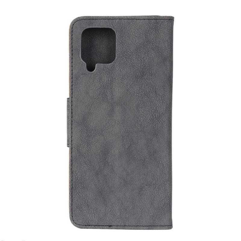 Flip Cover Læder Samsung Galaxy A12 Sort Vintage Magnetisk Klap