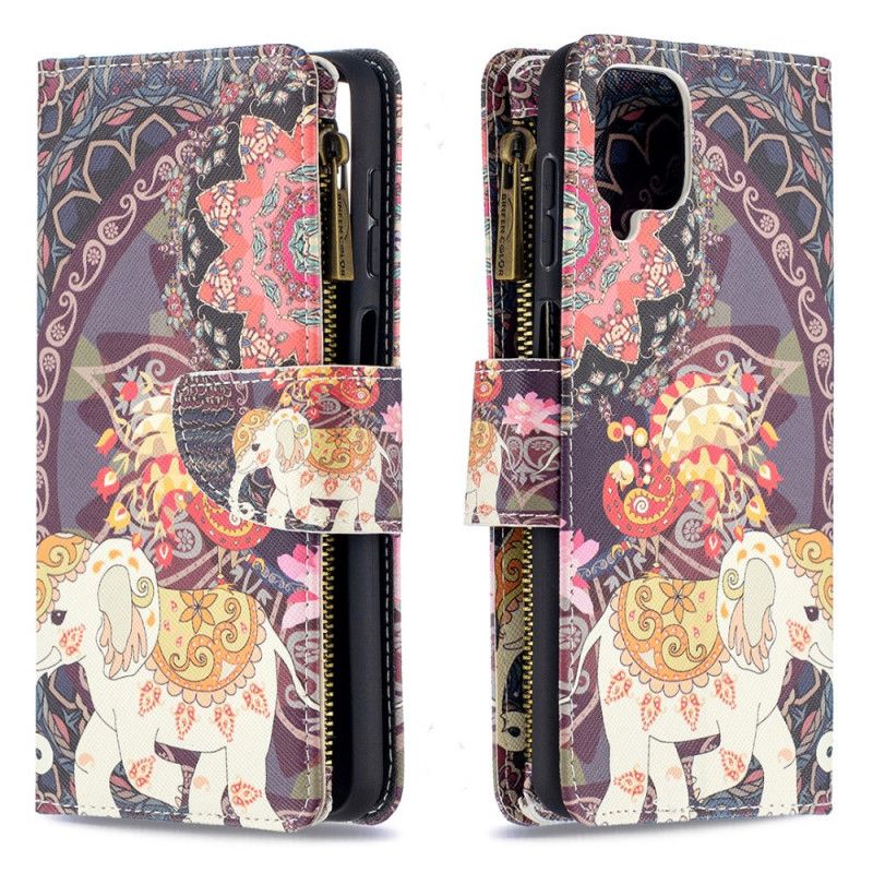 Flip Cover Samsung Galaxy A12 Elefant Lynlåslomme