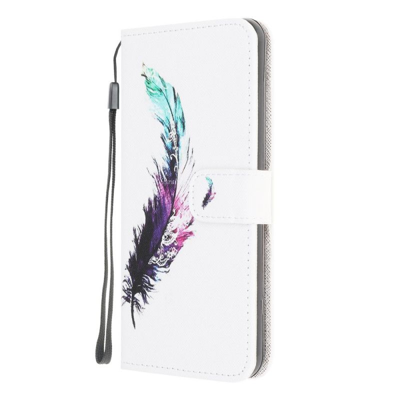 Flip Cover Samsung Galaxy A12 Fjer Med Rem