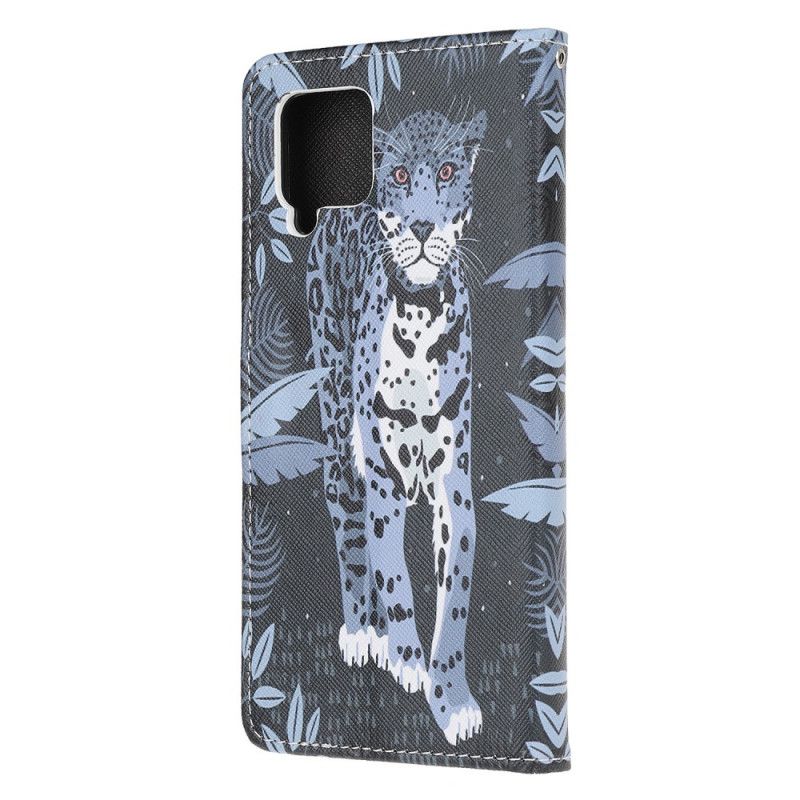 Flip Cover Samsung Galaxy A12 Leopard Med Rem