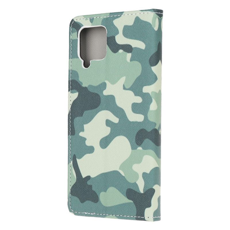 Flip Cover Samsung Galaxy A12 Mobilcover Militær Camouflage