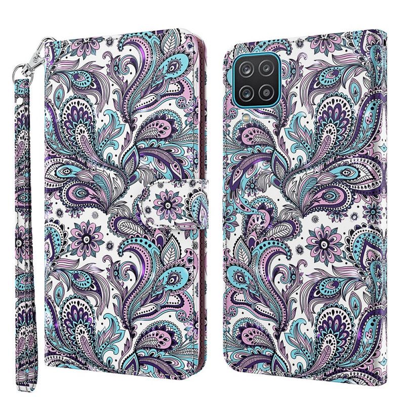 Flip Cover Samsung Galaxy A12 Mobilcover Mønstrede Blomster