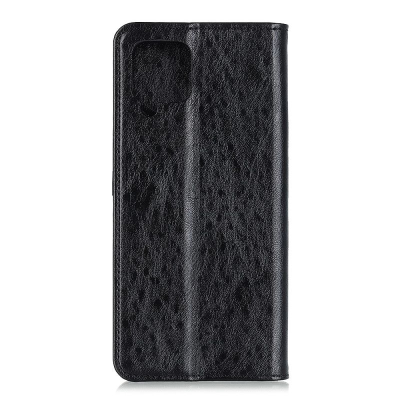 Læder Cover Samsung Galaxy A12 Sort Split Læder Stil