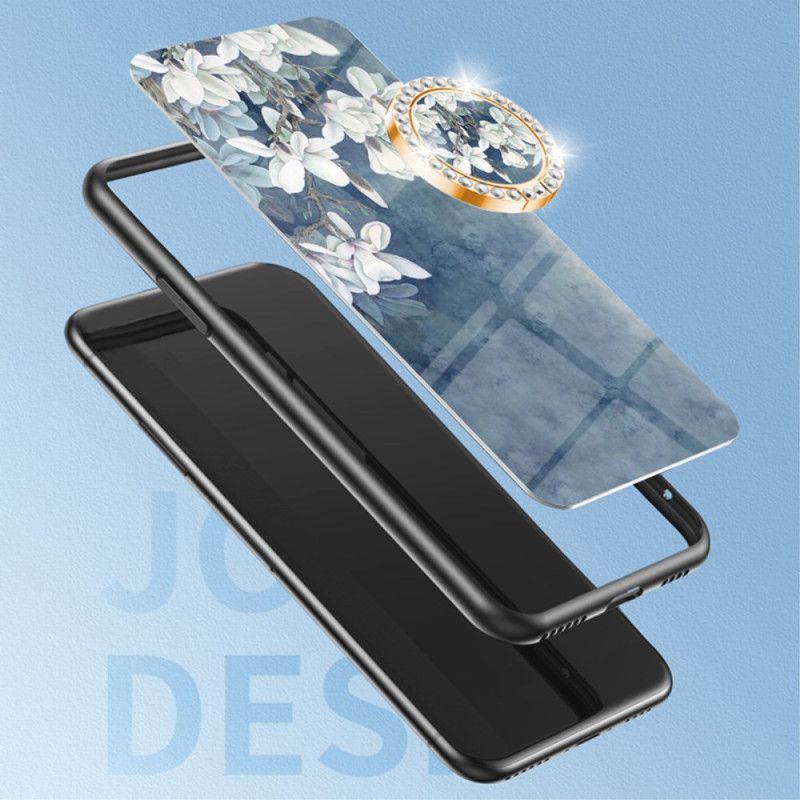 Cover Samsung Galaxy A55 5g Hærdet Glas Med Blomstermønsterholder