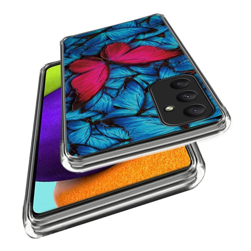 Cover Samsung Galaxy A55 5g Rød Sommerfugl