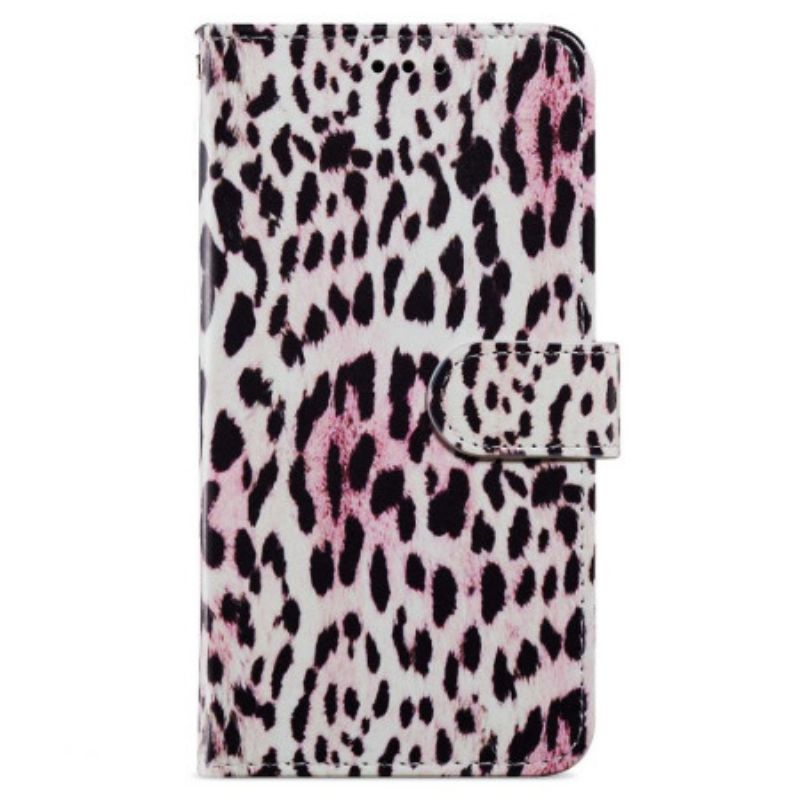 Flip Cover Samsung Galaxy A55 5g Strappy Med Leopardtryk