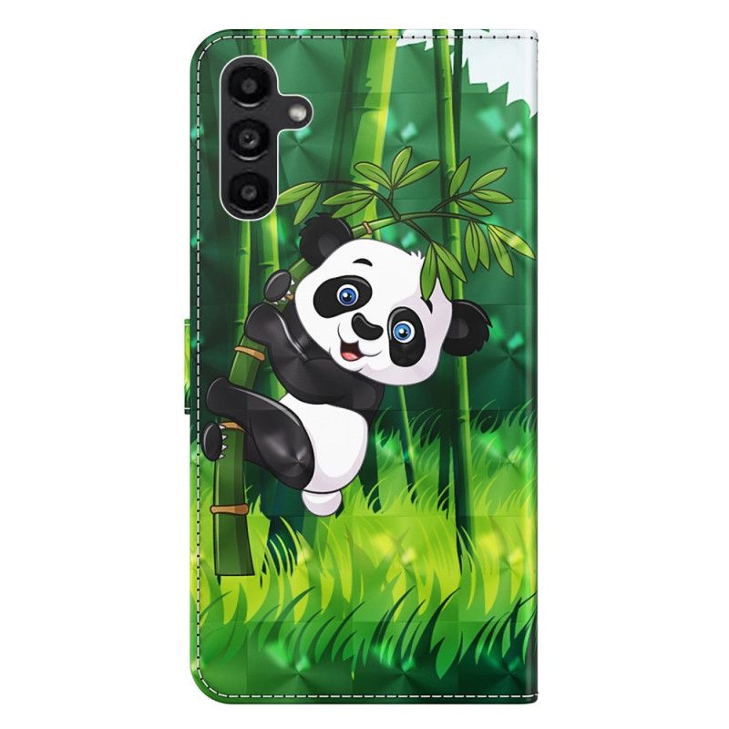 Flip Cover Til Samsung Galaxy A55 5g Bambus Panda Med Rem