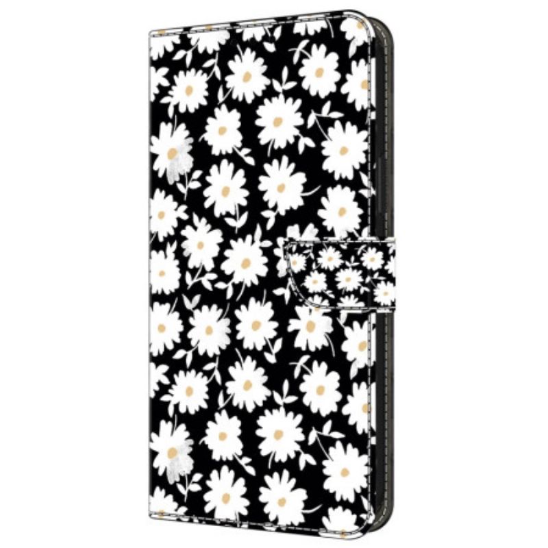 Læder Cover Samsung Galaxy A55 5g Telefon Etui Blomster