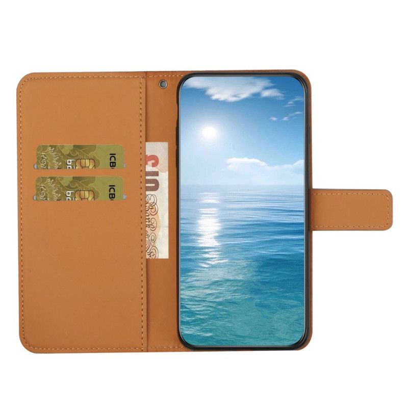 Læder Cover Samsung Galaxy A55 5g Telefon Etui Patchwork Med Rem