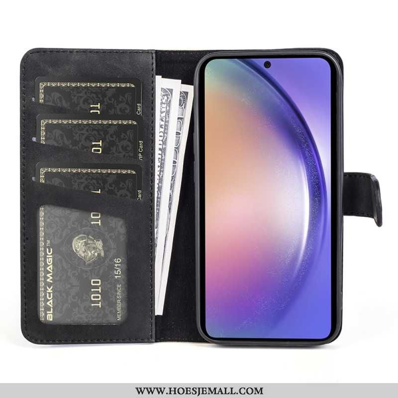 Læder Cover Samsung Galaxy A55 5g Telefon Etui Tofarvet Design