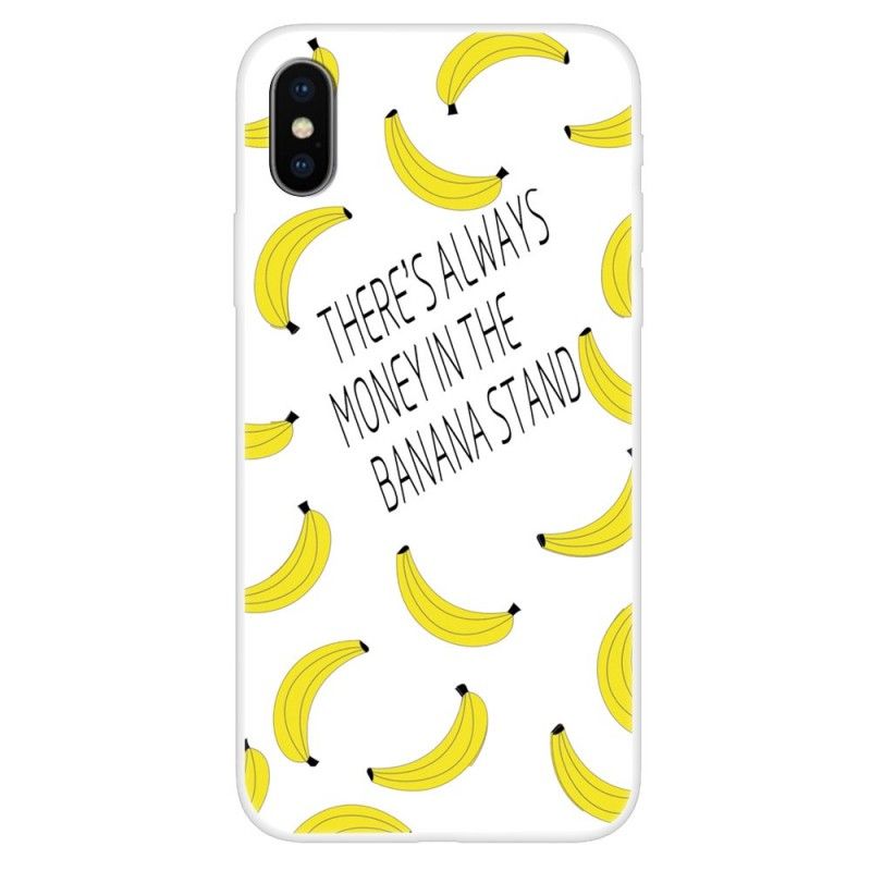 Cover for iPhone XS Gennemsigtige Bananpenge