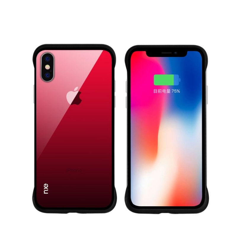 Cover for iPhone XS Rød Nxe Farver I Hærdet Glas