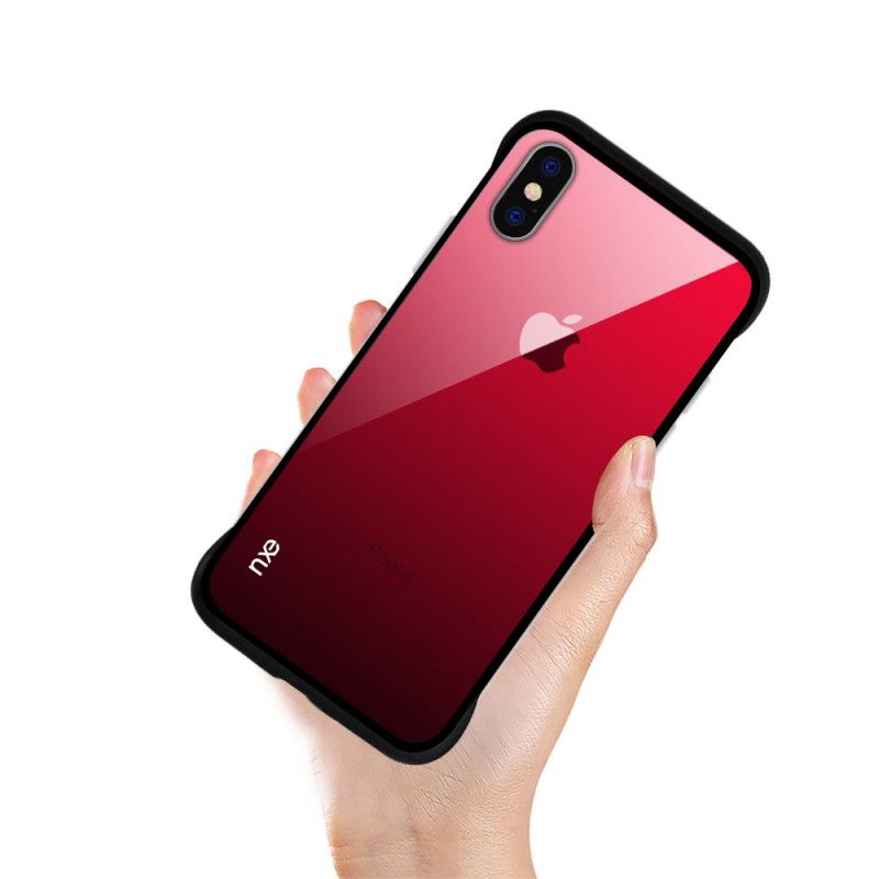 Cover for iPhone XS Rød Nxe Farver I Hærdet Glas