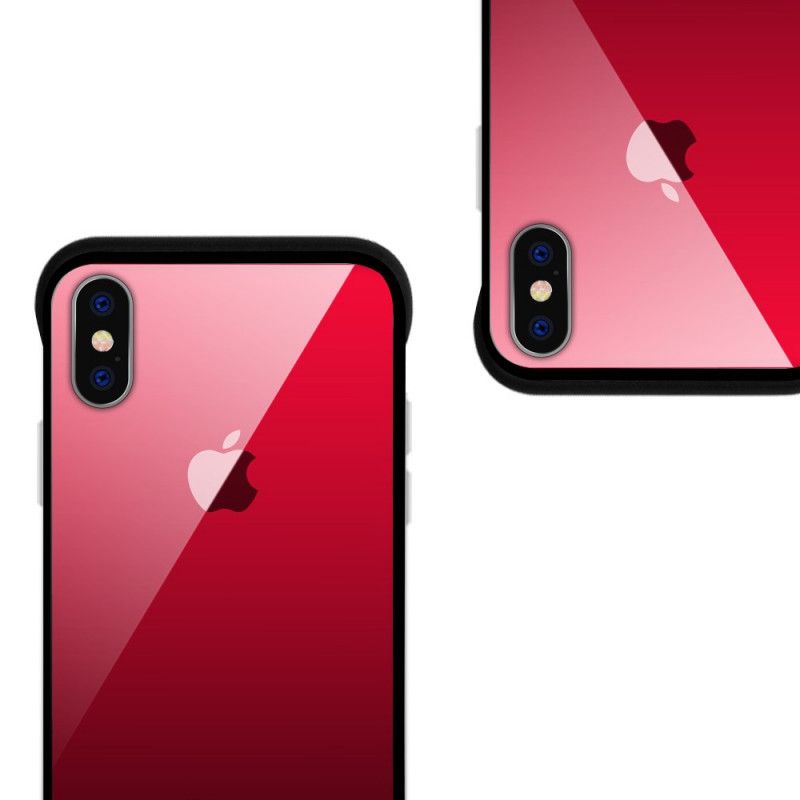 Cover for iPhone XS Rød Nxe Farver I Hærdet Glas