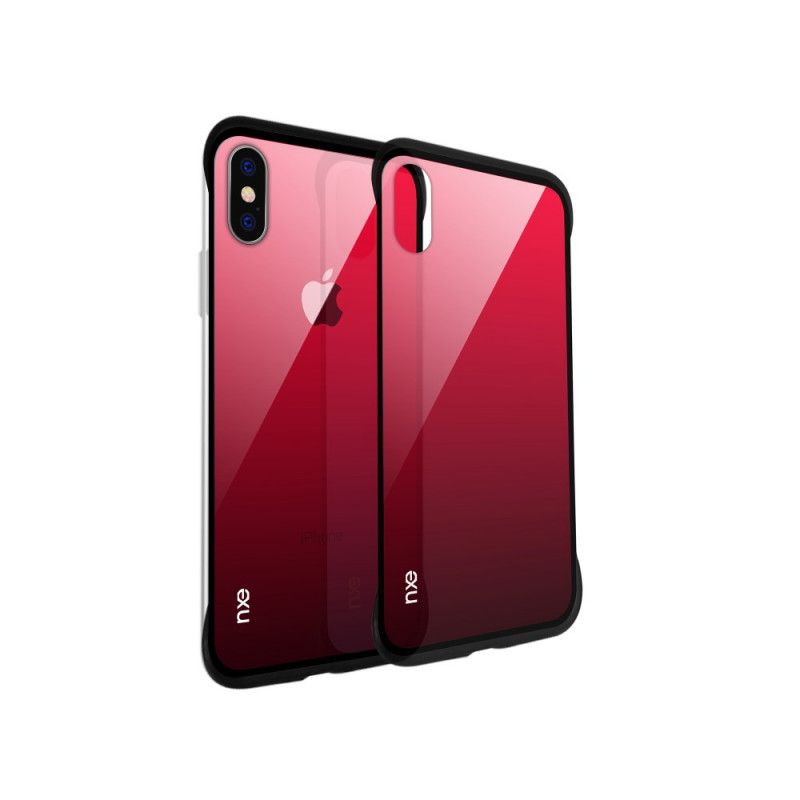 Cover for iPhone XS Rød Nxe Farver I Hærdet Glas