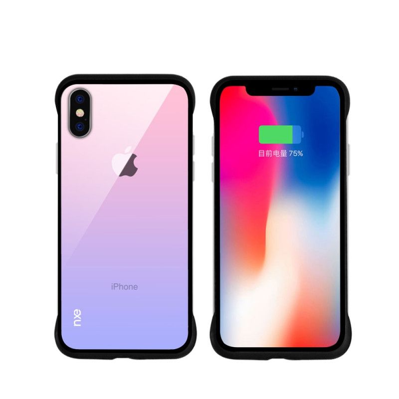 Cover for iPhone XS Rød Nxe Farver I Hærdet Glas