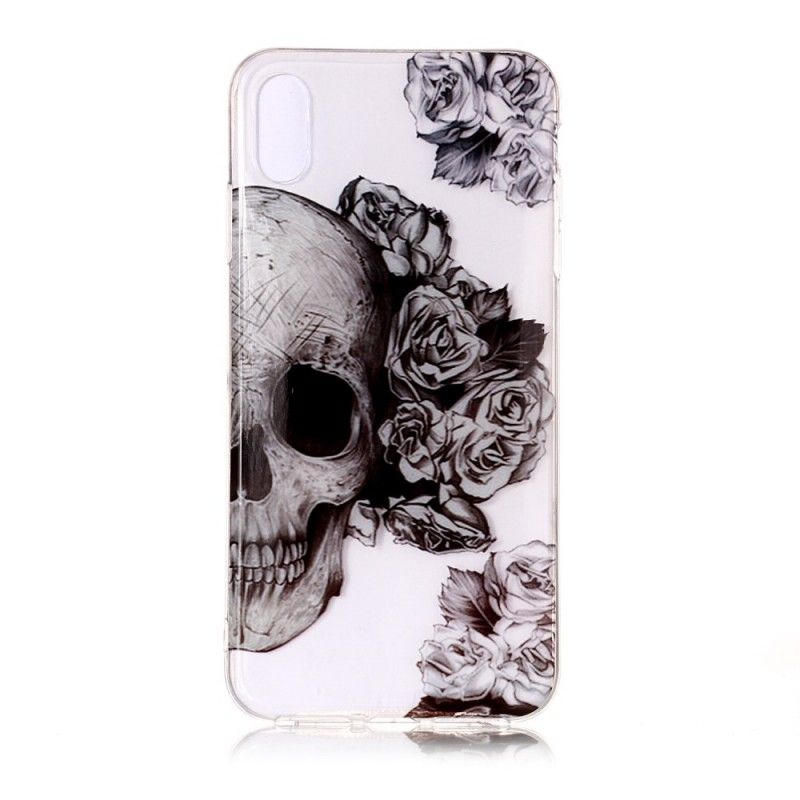 Cover iPhone XS Gennemsigtig Blomstret Kranium Original