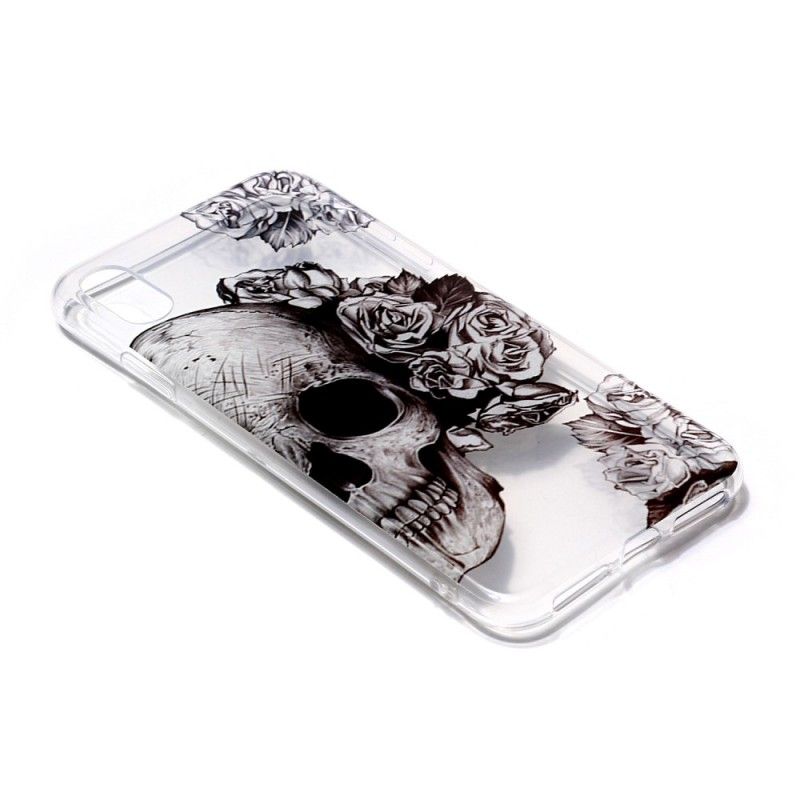 Cover iPhone XS Gennemsigtig Blomstret Kranium Original